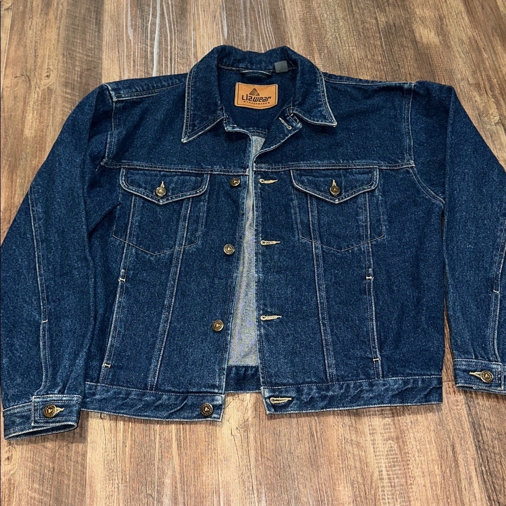 Vintage Liz Wear Denim Trucker Jacket Very Heavy sz M‎ EEUC